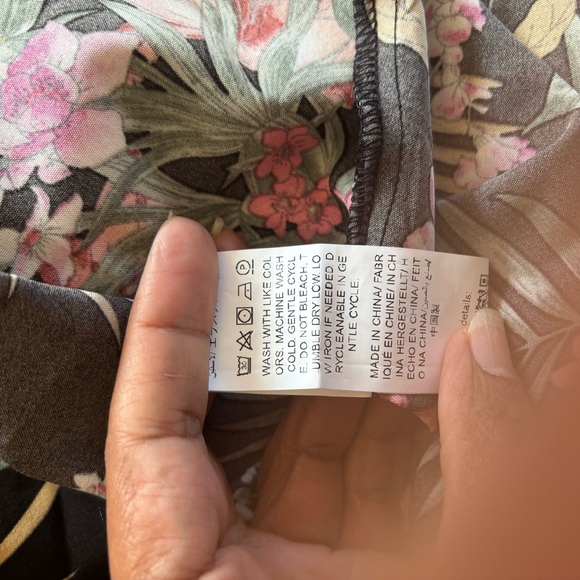 SHEIN VCAY Curve Plus 2X Tropical Print Black Split Thigh Maxi Dress NWT - Picture 12 of 12